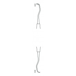 Gracey Curettes Slight Contra-Angle For Anterior Incisors And Canines, Fig. 3/4H, 8 mm Hollow Handle